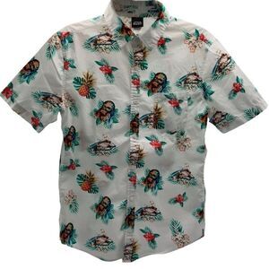 Star Wars‎ Chewbacca Hawaiian Collared Button Up Short Sleeve Mens Sz SM Shirt